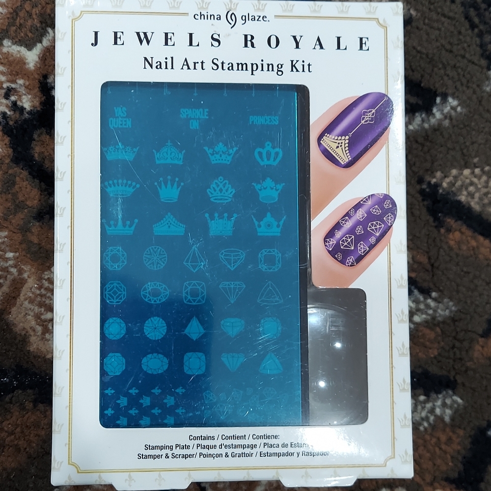 China Glaze Jewels Royale Nail Art Stamping Kit, NIB